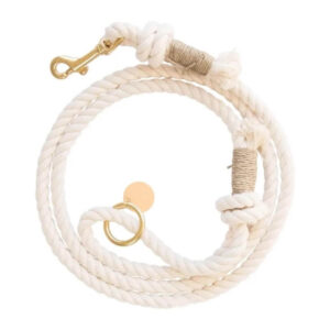 Natural White Cotton Dog Leash