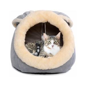 Rabbit Shaped Pet Cave with Hanging Toys