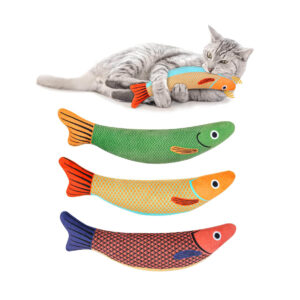 3-Pack Fish Shaped Chew Cat Toys