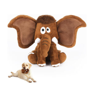 Plush dog squeaking elephant toy