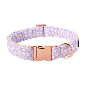 Daisy Pattern Fabric Dog Collar